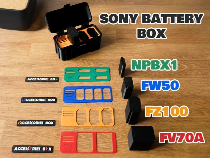 Sony Camera Battery & Accessories Box – 3D Printed Storage Organizer